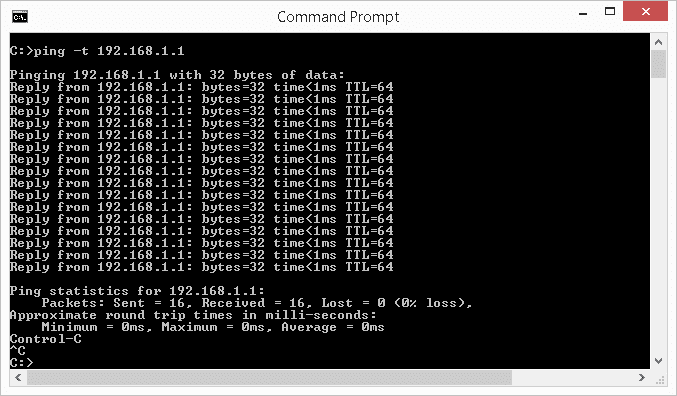 Ping command prompt