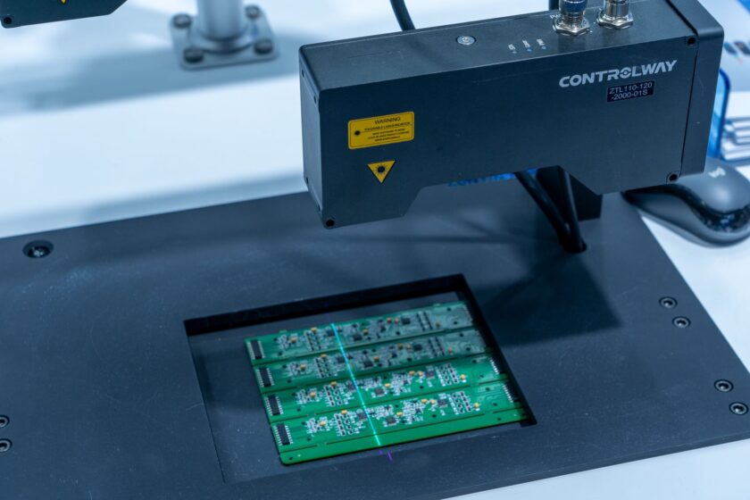 Machine vision camera inspecting parts on a manufacturing line